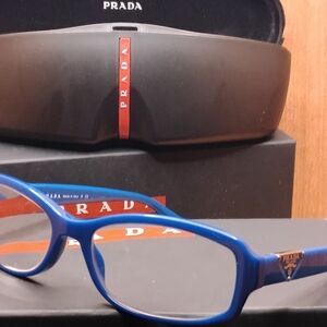 Prada VPR 10N Blue Eyeglass Frames 53□16 135 Made in Italy w/Case